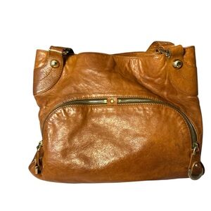 Vintage Bally tan leather shoulder bag beautiful on call outs